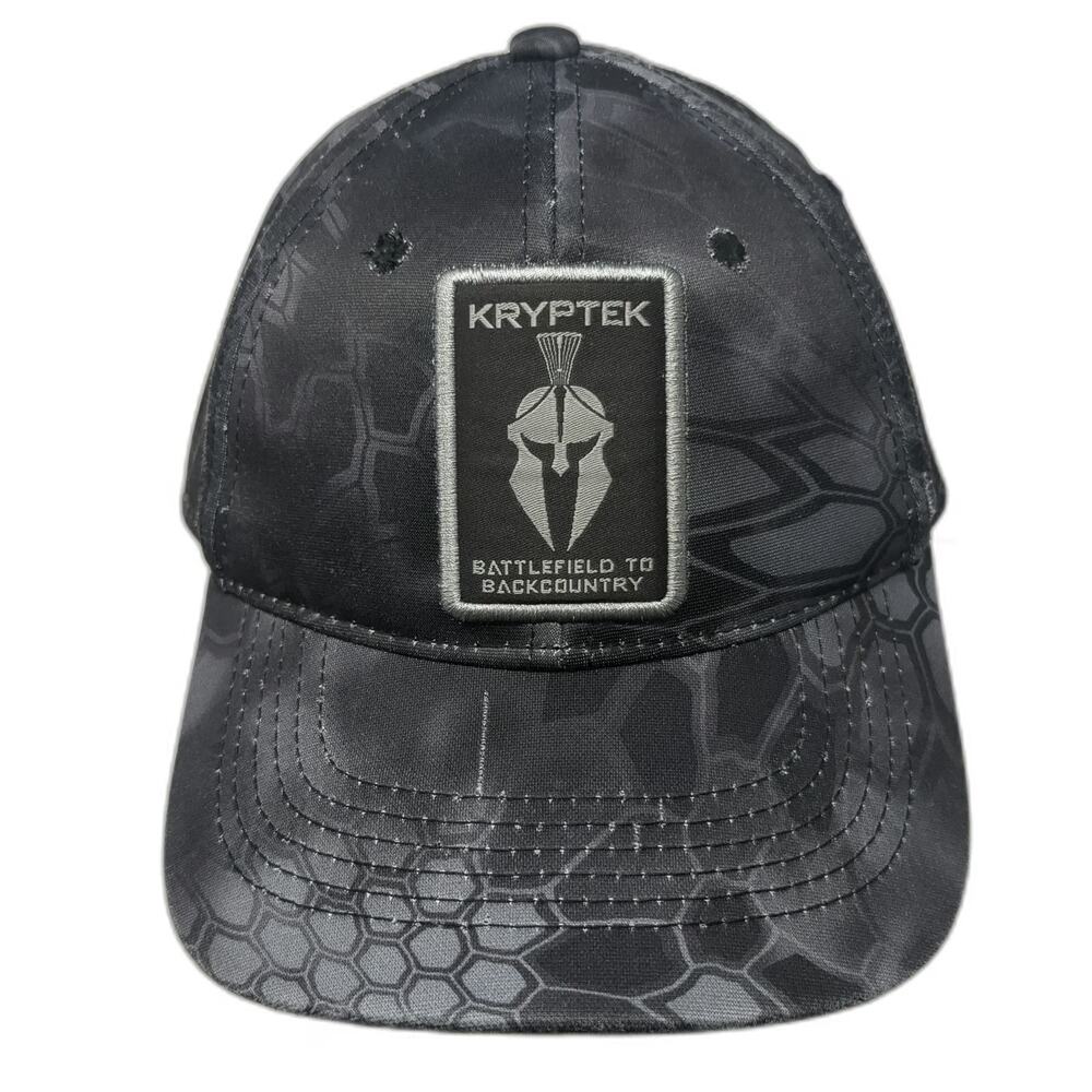 Kryptek Baseball Cap Black One Size Typhon Camo Spartan Helmet Strapback Hat